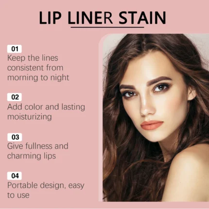 Peel off Lip Liner Lip Gloss Long Lasting Matte Waterproof Lipstick for Lips Non Stick Castor Oil for Moisturizing Lips Makeup - Image 5