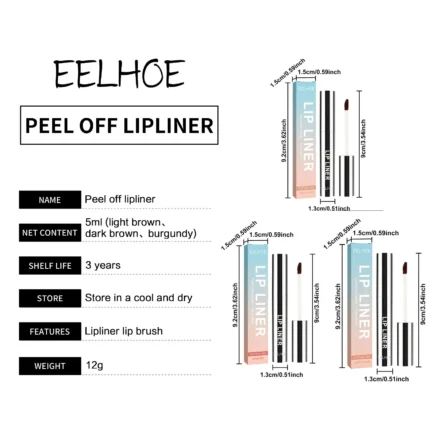 EELHOE Lip Liner Tattoo Peel off Lip Stain Matte Finish Waterproof 24-Hour Permanent Lipstick Tint for Lips Makeup Lip Liner Set - Image 20