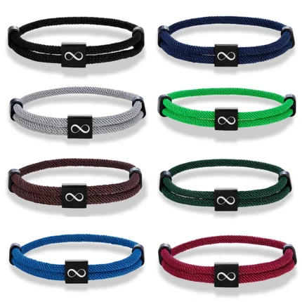 MKENDN Classic Men Infinity Bracelet Adjustable Nautical Rope Bracelets For Women Black Stainless Steel Couple Jewelry Gifts - Image 4