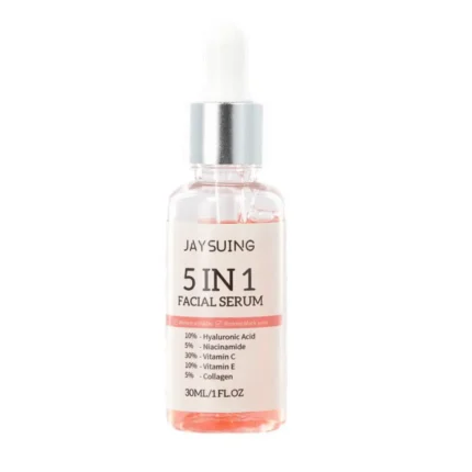 5 In 1 Facial Serum Fade Fine Lines Firming Skin Shrink Pores Moisturizing Brightning Vitamin C Hyaluronic Acid Face Serum 30ml - Image 9