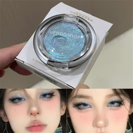 Smoky Pearl Glitter Eyeshadow Green Black Purple Shimmer Silkworm Highlight Creamy Monochrome Eye Shadow Matte Palette Makeup - Image 10