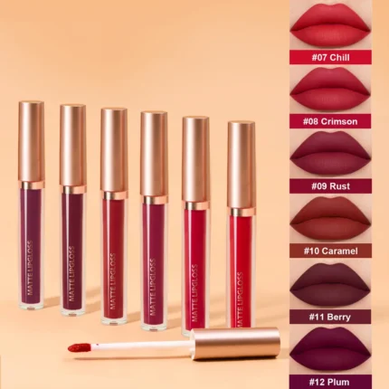 6PCS Matte Liquid Lip Gloss Set Moisturize Waterproof 24 Hours Long Lasting Lipstick Lip Tint Korean Makeup For Women Lip Ink - Image 6