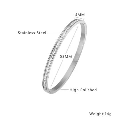 Htpwe Stainless Steel Zirconium Embossed Bracelet Set For Women 18k Gold Plated Couple Holiday Gift Bracelet Party Daily Jewelry - Image 8