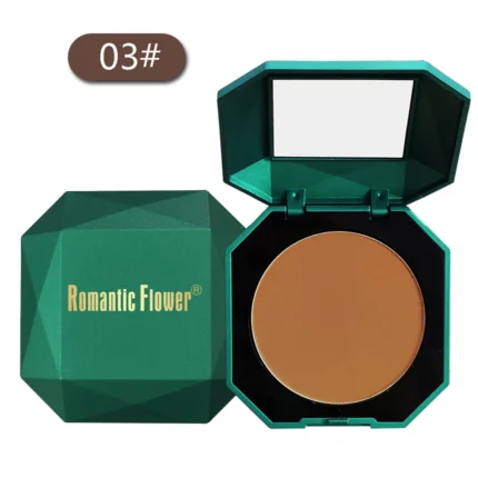 Dark powder with mirror puff, matte face foundation setting powder, long lasting concealer waterproof makeup - Image 8