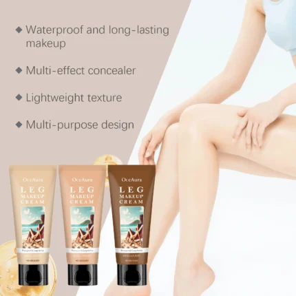 Leg Makeup Cream Concealer Long Lasting Waterproof Anti Transfer Even Skin Tone Glow Enhancer Wheat Tan Brown Foundation Lotion - Image 17