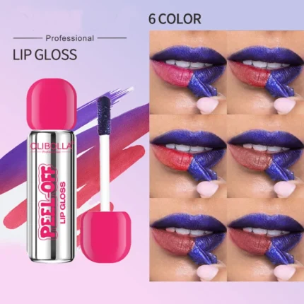 Tear-off lip gloss,long-lasting moisturizing lip gloss,easy to color,nonstick cup tear off peel off lipsticks makeup for women
