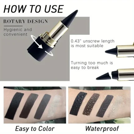 2Pcs Black&Brown Gel Eyeliner Pencil Eye Black Face Paint Sticks Makeup Set, Natural Black Eyeliner Cream Waterproof Crayon - Image 4