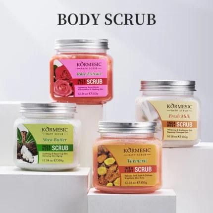 KORMESIC Turmeric Body Scrub Cream Facial Moisturizing Deep Cleansing Milk Rose Gentle Tender Face Exfoliation Skin Care Product - Image 10