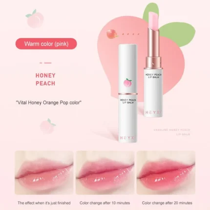 HEYXI Peach Lip Balm Change Lipstick Long-lasting Moisturizing Lip Care 2g - Image 3