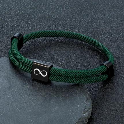MKENDN Classic Men Infinity Bracelet Adjustable Nautical Rope Bracelets For Women Black Stainless Steel Couple Jewelry Gifts - Image 3