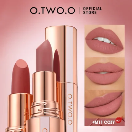 O.TWO.O Matte Lipstick Long Lasting Waterproof Lip Stick Smudge-free Classic Highly Pigmented Velvet Finish Lip Tint Makeup - Image 15