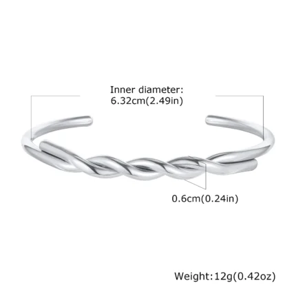 Vnox Chic Mobius Cuff Bangle Bracelets Women Men,Gold Color Waterproof Thin 4MM Stainless Steel Twisted Wristband Gift Jewelry - Image 7