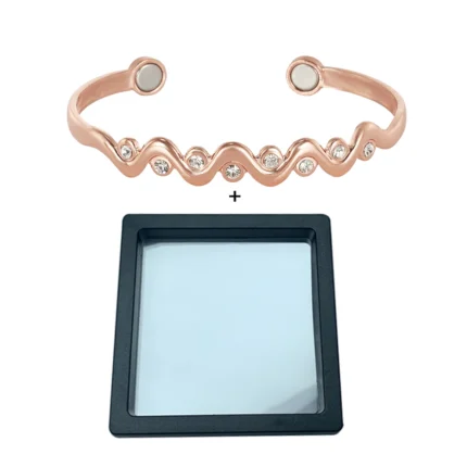 Vinterly Pure Copper Bracelets Magnetic Cubic Zirconia Adjustable Bangles Arthritis Health Magnet Jewelry Crystal Anti Radiation - Image 9