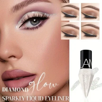 Pearlescent Diamond Liquid Eyeliner Shimmer Waterproof Long Lasting Glitter Silver Color Easy to Wear Eye Pencil Korean Makeup - Image 5