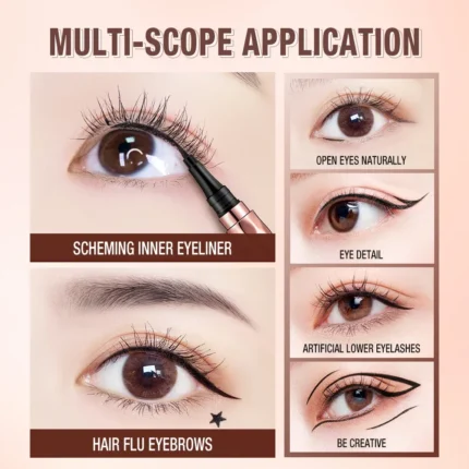 O.TWO.O Black Slim Line Eyeliner Pencil Easy To Draw Waterproof Eye Liner Pen Long Lasting Quick Dry Liquid Eyeliners - Image 4