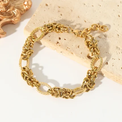 EILIECK 316L Stainless Steel Twisted Bracelet Bangles For Women Trendy 18K Gold Plated Wrist Chain Waterproof Jewelry Gift Party - Image 6