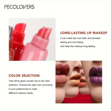 Waterproof 6 Colors Matte Peel Off Lip Gloss Dye Tattoo Tinted Long Lasting Non-Stick Cup Tear-Off Liquid Lipstick Cosmetic - Image 16