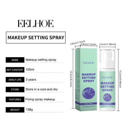 EELHOE Makeup Fixer Spray Waterproof Sweatproof Oil Control Matte Primer Non-sticky Hydrating Nicotinamide Setting Spray 100ml - Image 13