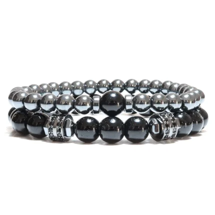 New In Unique Men Bracelet Set Luxury Black Zirconia Braclet Homme Natural Lava Tiger Eyes Stone Braslet Beaded Accessories Gift - Image 15