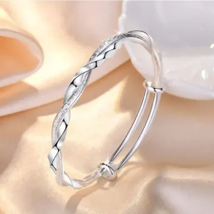925 sterling silver original pretty weave bracelets Bangles for women fashion party wedding engagement jewelry Adjustable size - Image 4