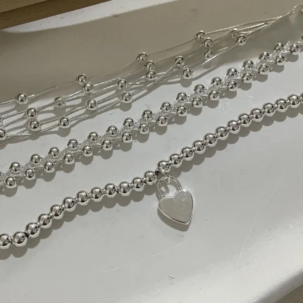 100% Solid 925 Sterling Silver Bracelet for Women Men Vintage Handmade Shinning Heart Bracelets Birthday Christmas Gift - Image 5