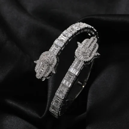 Uwin Hand Bracelet Prong Setting Bling Cubic Zirconia Baguette Cz Cuff Bangle Luxury Gift For Women Hip Hop Jewelry - Image 10