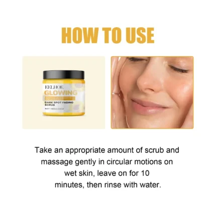 EELHOE Turmeric Scrub to Remove Dark Spots Lighten Skin Brightening Chloasma Remover Shrink Pores Smooth Exfoliating Face Scrub - Image 6