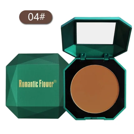 Dark powder with mirror puff, matte face foundation setting powder, long lasting concealer waterproof makeup - Image 7