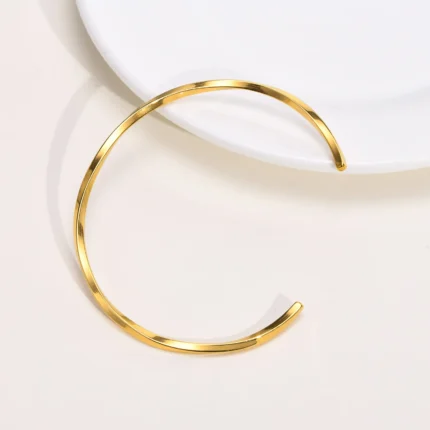 Vnox Chic Mobius Cuff Bangle Bracelets Women Men,Gold Color Waterproof Thin 4MM Stainless Steel Twisted Wristband Gift Jewelry - Image 6