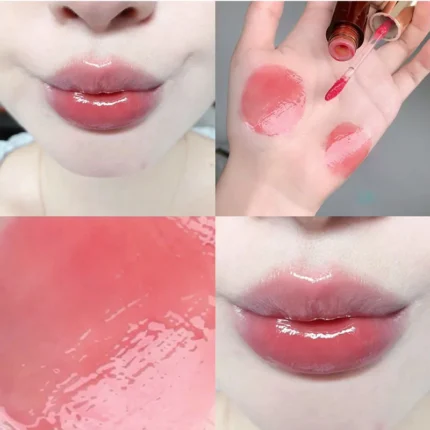 Retro Clear Lip Glaze Gloss Mirror Glitter Non Stick Cup Brighten Jelly Dark Lipstick Red Brown Dupes Lip Ink Tint Korean Makeup - Image 5