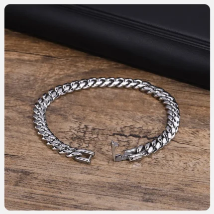 Vnox 6/8/10/12mm Cuban Chain Bracelets for Men Women, Solid Stainless Steel Curb Link Chain Wristband Jewelry - Image 15