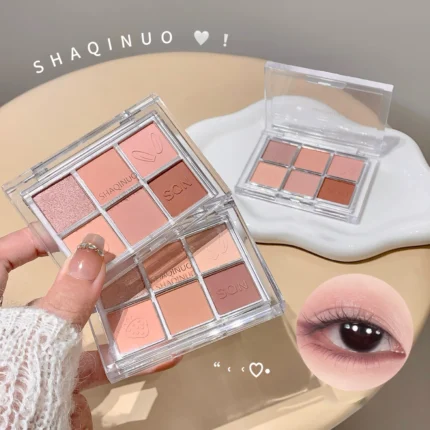 SHAQINUO Six-Color Eyeshadow Palette Matte Earth Colors Brightening Silkworm Pearl Beginner Eyeshadow Comprehensive Palette - Image 5