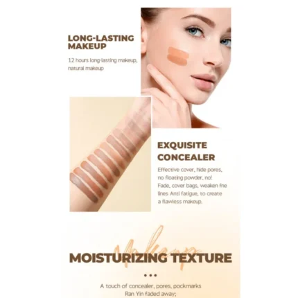 Long Lasting Full Cover Liquid Face Concealer Foundation Waterproof Makeup Base for Dark Circles & Acne Contour Cream Concealer - Image 5