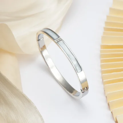 2024 Luxury Colorful Orange Enamel Bangles Bracelets for Women Party Gift Fashion Bangles Original Stainless Steel Jewelry - Image 9