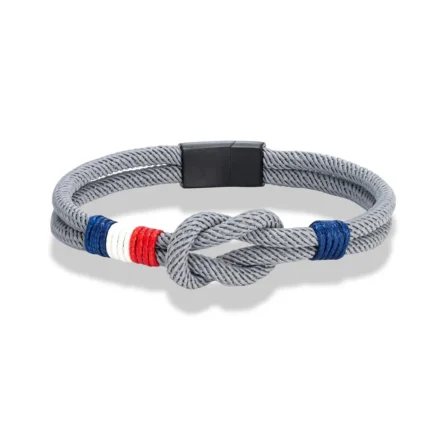 MKENDN Black Stainless Steel Square Knot Rope Bracelet Men Women Handmade Woven Double-Layer Design France Flag Couple Jewelry - Image 14