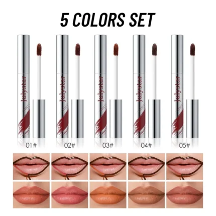 5Pcs/Set Tearing Lipgloss Peel Off Lip Liner Tattoo Waterproof Matte Lip Glaze Brown Contour Non-stick Liquid Lipstick Cosmetic - Image 4
