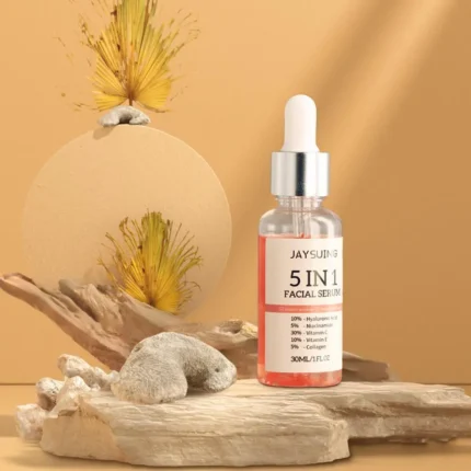 5 In 1 Facial Serum Fade Fine Lines Firming Skin Shrink Pores Moisturizing Brightning Vitamin C Hyaluronic Acid Face Serum 30ml - Image 14