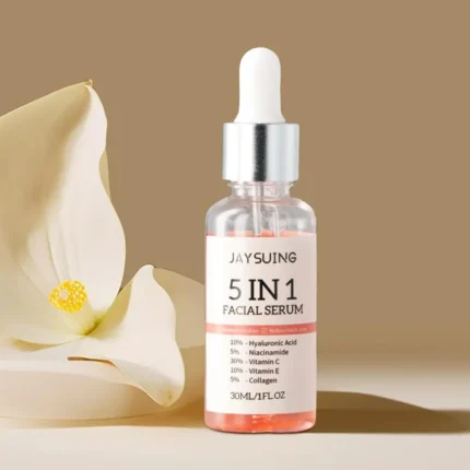 5 In 1 Facial Serum Fade Fine Lines Firming Skin Shrink Pores Moisturizing Brightning Vitamin C Hyaluronic Acid Face Serum 30ml - Image 16