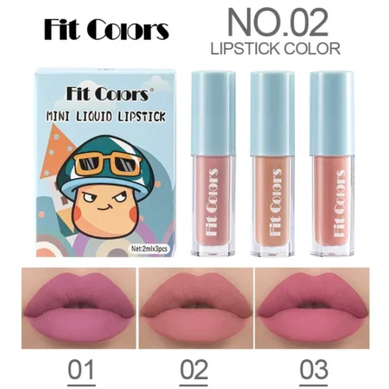 Cute Lipstick Set 3pcs/set Velvet Matte Waterproof Red Nude Black Lip Stick Tint Makeup Mini Lip Gloss Kit Plumping Lip Oil Set - Image 10