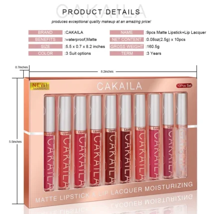 Liquid Matte Lip Gloss Kit Hydrating Lipstick Gift Set 24 Hour Water Resistant Korean Lip Tint Makeup For Women Cosmetic Lip Ink - Image 3