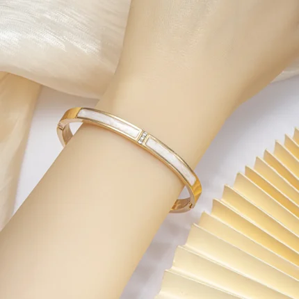 2024 Luxury Colorful Orange Enamel Bangles Bracelets for Women Party Gift Fashion Bangles Original Stainless Steel Jewelry - Image 26