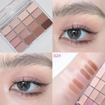 20-Color Matte Pearlescent Eyeshadow Palette Low Saturation Pink Glitter Eye Shadow Long Lasting Eye Makeup Palette Cosmetics - Image 8