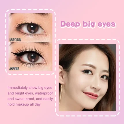 PTWOP 2 Pcs/Box Black Eyeliner Liquid Pencil Cat Eye Wings Eyeliner Stamp Waterproof Quick Drying Long Lasting for Eye Makeups - Image 11