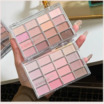 20-Color Matte Pearlescent Eyeshadow Palette Low Saturation Pink Glitter Eye Shadow Long Lasting Eye Makeup Palette Cosmetics - Image 3