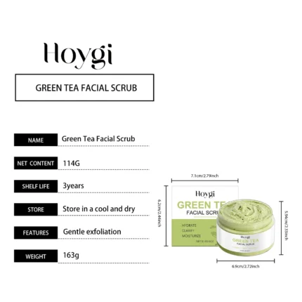 Green Tea Facial Scrub Deep Pore Cleansing Hydrating Blackhead Removal Dead Skin Gentle Exfoliating Scrub Skin Renewal Skin Care - Image 8