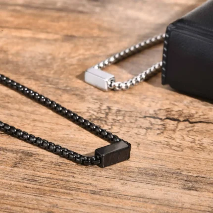 Vnox Stainless Steel Box Chain Bracelets for Men Teens, Geomtric Square Tube Charm Bracelets, Adjustable Metal Jewelry Gift - Image 5