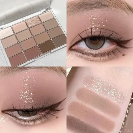20-Color Matte Pearlescent Eyeshadow Palette Low Saturation Pink Glitter Eye Shadow Long Lasting Eye Makeup Palette Cosmetics - Image 7