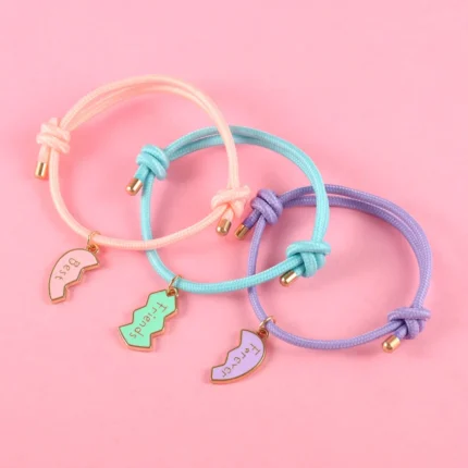 Lovecryst 3Pcs/set Heart-shaped Stitching Best Friend Forever Bracelet BFF Friendship Jewelry Gifts for Kids - Image 14