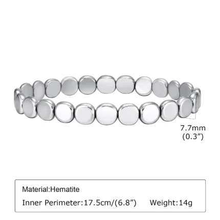 Vnox Stylish Black Triangle Beads Bracelets for Men Women, Stretch Unisex Gallstone Handmade Hematite Wristband Jewelry - Image 9