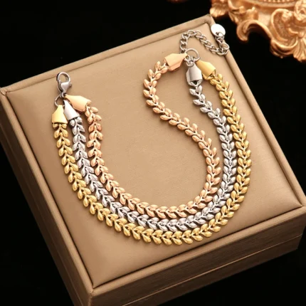 EILIECK 316L Stainless Steel Twisted Bracelet Bangles For Women Trendy 18K Gold Plated Wrist Chain Waterproof Jewelry Gift Party - Image 8